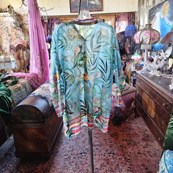 Johnny Was Silk Tiger Blouse - Picture 3 of 4